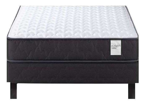 Imagen 1 de 5 de Sommier Europea Rosen wave 1.5 plazas de 190cmx105cm negro y blanco