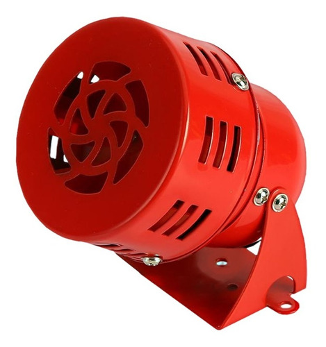 Sirena Metálica Mini Roja Turbina 100db 12v Vdc Alarma Motor