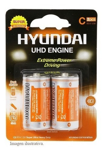 Imagen 1 de 4 de Pilas Hyundai 5 Pack De 2 Un. C (r14)