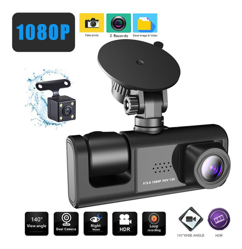 Cámara De Tablero 1080p Dvr Cámara Delantera E Interior Y Tr