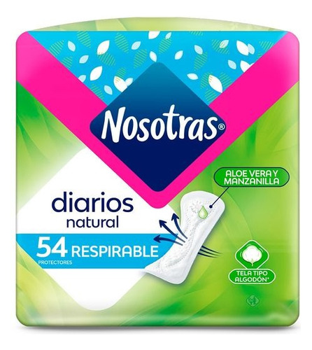 Nosotras Protectores Diarios Cortos Respirables 54un