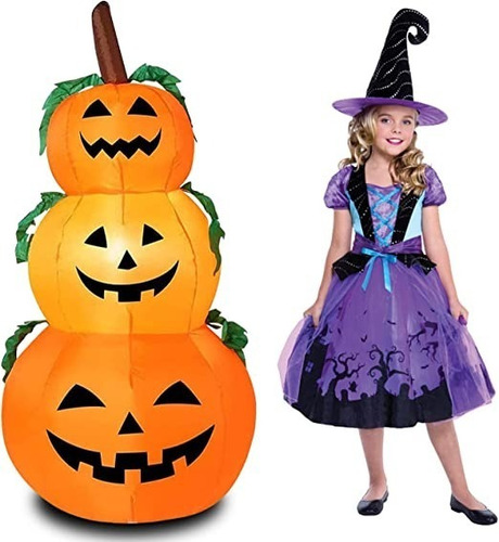 Calabazas Led Inflables De Calabaza De Halloween De 4 Pies