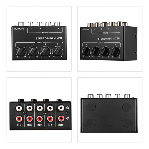 Mezclador Mini Rca Completo Con Carcasa Separada De 4 Canale