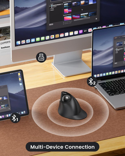 Ratón Trackball Vertical Inalámbrico Ergonómico Bluetooth