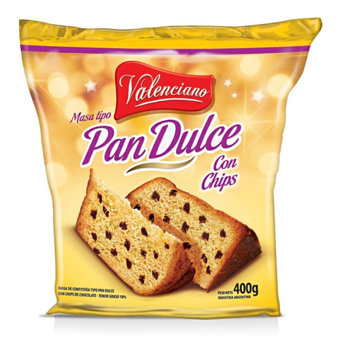 Pan Dulce Valenciano C/chips 8 Bultos X12u    La Golosineria