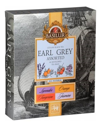 Basilur Té Negro Earl Grey Surtido 40 Bolsitas / Qtq