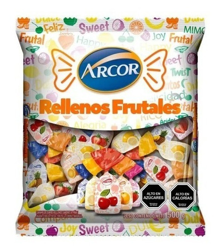 Dulce Caramelo Duro Con Relleno Frutales Arcor 500g