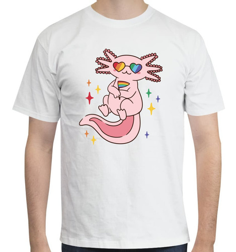 Imagen 1 de 4 de Playera Unisex -pride Axolotl Ajolote