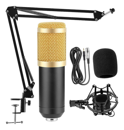 Kit Microfono Omnidireccional Soporte Brazo Antipop Araña 
