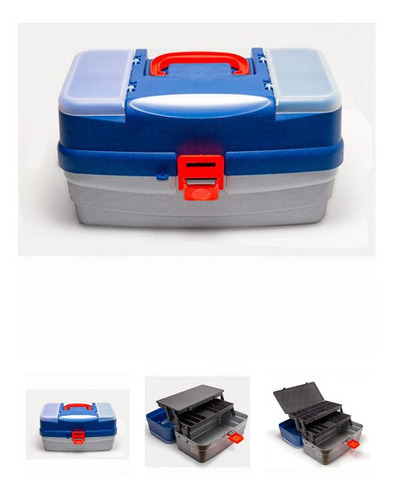 Caixa De Pesca Hi Cx-2bj-esp Com 2 Bandejas - Azul
