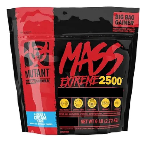 Gainer Mutant Mass Xxxtreme 2500 6 Lbs Ganador Peso Cookies