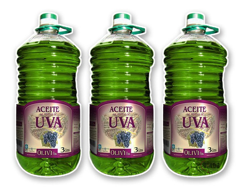 Aceite De Uva Olivi 3 Litros Caja X3