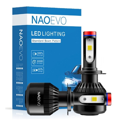 Kit Focos Led K1 Naoevo Base H7 Full Luz Blanca Camionetas