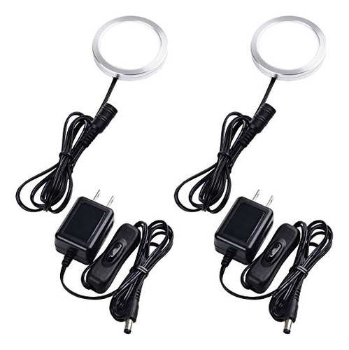 Lámpara Led Puck Para Vitrina, 120v, 2 Paquetes, Luz Diurna