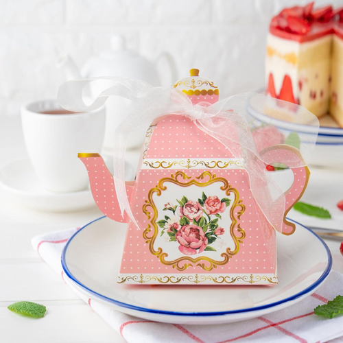 12 Cajas De Regalo Para Fiesta De Té De Flores, Cajas De Dul