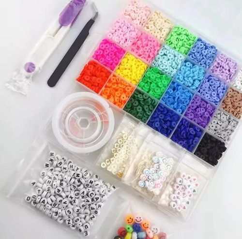 Kit De Cuentas Dijes Letras P/ Hacer Pulseras 6000 Piezas