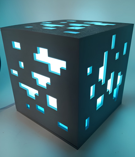 Lámpara Cubo Minecraft Bloque Piedra Diamante Oro Redstone