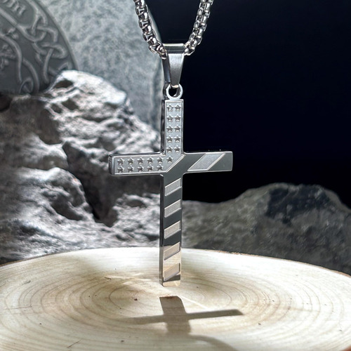 Colgante De Cruz Con Bandera Estadounidense De Bahamut, Joye