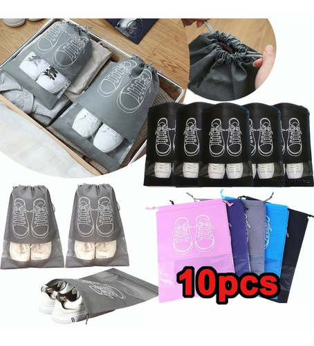 10pcs Organizadores De Viaje Bolsas Para Zapatos Impermeable