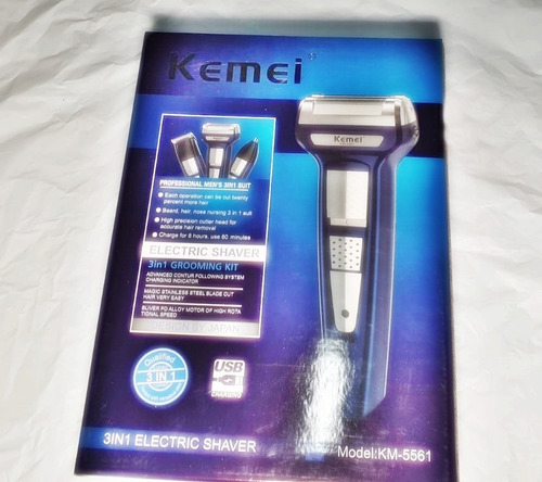 Afeitador Electrico Kemei Km 5561 Grooming Kit 3en1 P/hombre