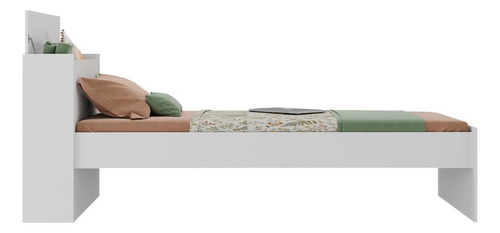 Cama de Solteiro com Colchão Incluso e Baú Embutido Multimóveis MP4232 Branco