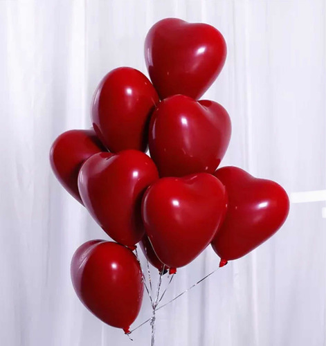 Globo Corazon Rojo / 100pz Por Paquete