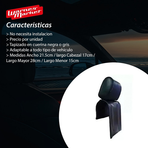 Imagen 2 de 7 de Apoyacabeza Universal De Montura Butaca Negro Desmontable