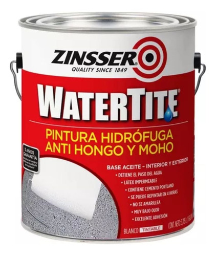 Tinta Hidrofóbica Antifúngica E Antimofo - Zinsser Watertite