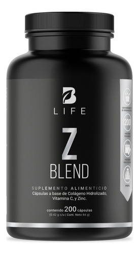 B Life Zinc Con Colágeno Y Vitamina C - 200 Cápsulas