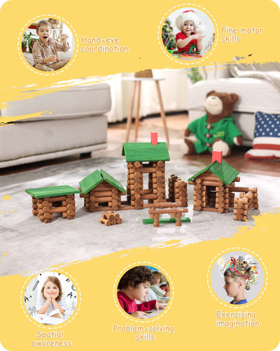 Juego De Cabañas De Madera Building House Toy Sainsmart Jr.,