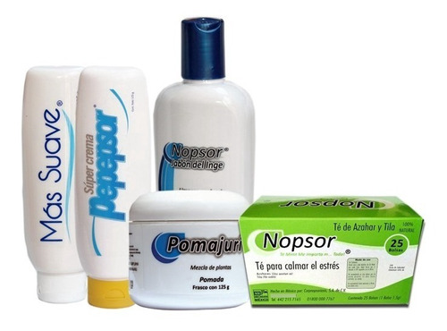 Shampoo Crema Nopsor Muy Efectivo Paquete Completo 5 Piezas