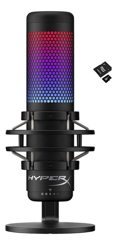 Microfone condensador USB Hyperx Quadcast S Rgb para PC e companhia