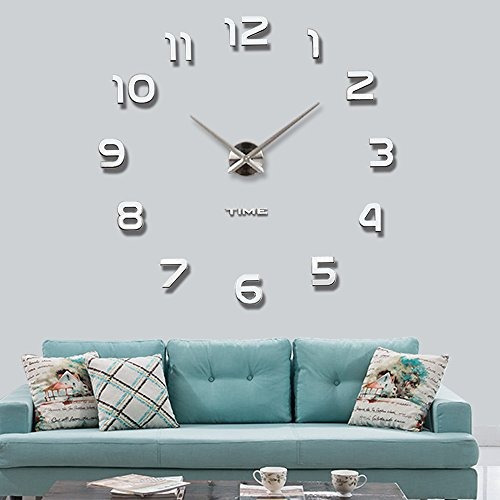 Vangold Frameless Diy Reloj De Pared 3d Mirror Wall Clock La
