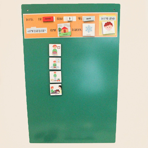 Agenda Visual 51 Pictogramas Imantados Madera+placa Autismo.