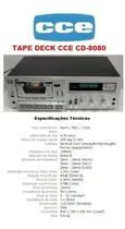 Comprar Catálogo \u002F Folder: Tape Deck Cce Cd-8080 # Novo Okm.