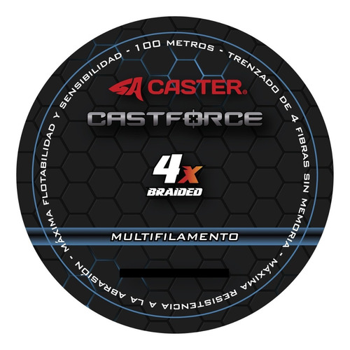 Multifilamento Pesca Caster Castforce 4 Hebras 100 Metros