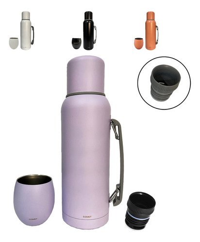 Termo Comet 1 Litro Con Asa + Mate 250ml Acero Inox I Css