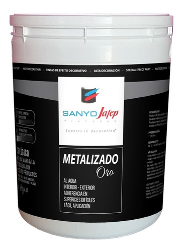 Latex Efecto Metalizado Plata 4lt Sanyo +pincel15 Agustina