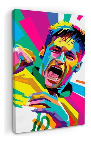 Cuadros Popart Tipo Oleo En Canvas Artistíco Color Neymar