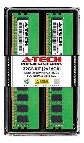 Kit Servidor A-tech 32 Gb (2 X 16 Gb) 2rx8 Pcddrmhz Ecc Sin