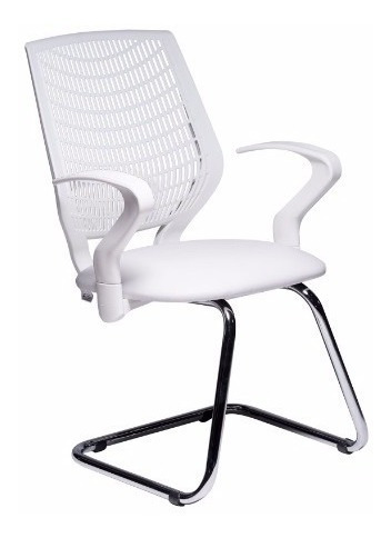 Cadeira Executiva Fixa Delli Com Braço Branca