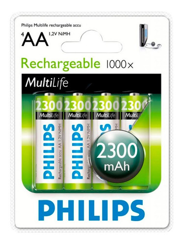 Pilas Recargables Aa Philips Pack X 4 Rendimiento Real Loi