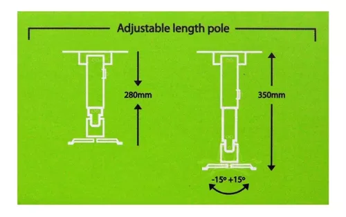 BASE PARA PROYECTOR KLIPX BLANCA DE TECHO DESDE 280MM HASTA 350MM