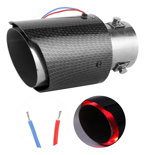 Silenciador De Garganta De Tubo De Escape Rojo Con Punta Led