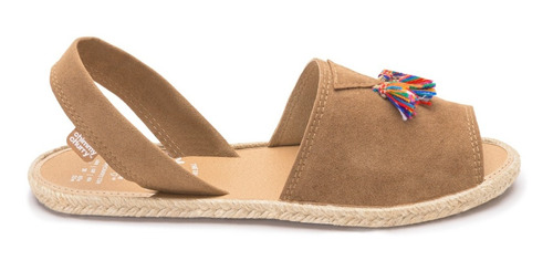 Sandalia Menorquina Boho Gamuza Camel