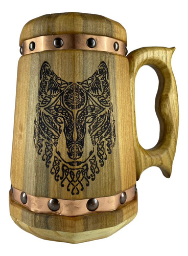 Tazón, Jarras De Madera, Tankard, Shoperos Cerveza 800 Cc