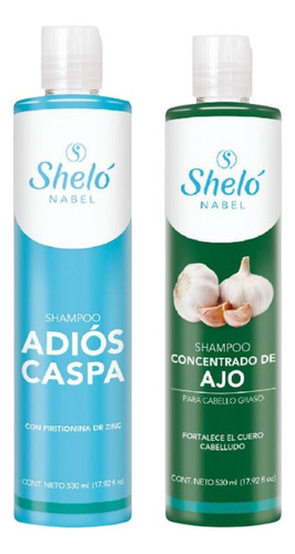 Shampoo Adiós Caspa + Shampoo De Ajo Shelo