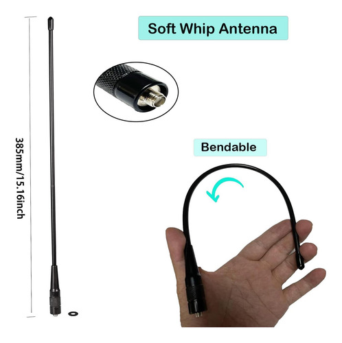Antena De La Aviación Radtel Mhz, 1496 Pulgadas Walkie Sma