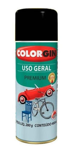 Tinta Spray Uso Geral Premium Preto Fosco 400ml Colorgin