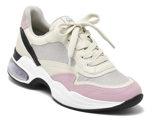 Imagem 1 de 4 de Tênis Via Marte Feminino 20-10901 Lilac-vanila-prata-preto
